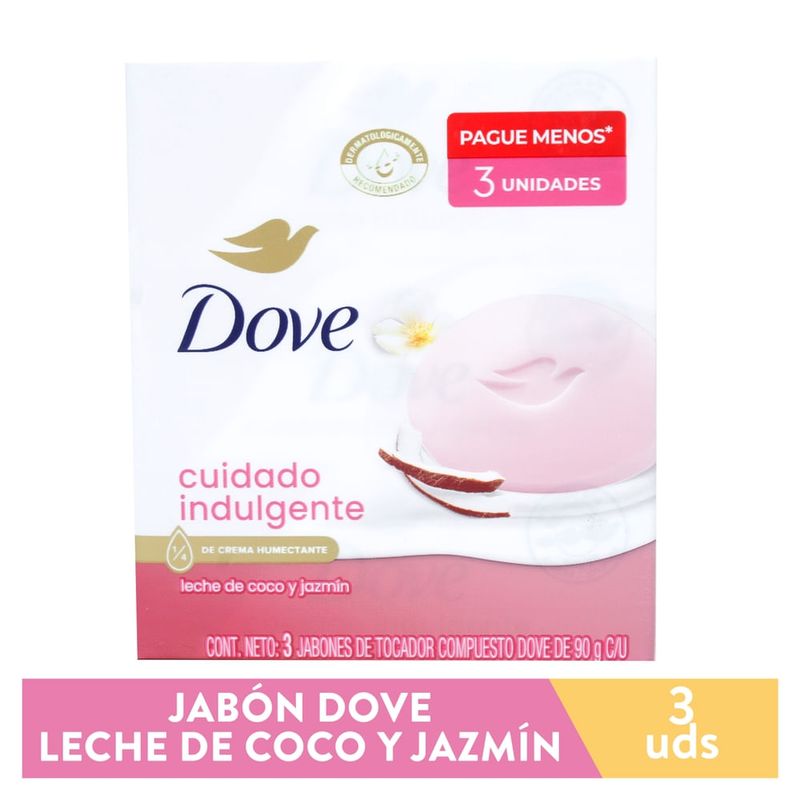 Jabón Barra Dove Leche De Coco 3 Pack - 90 g