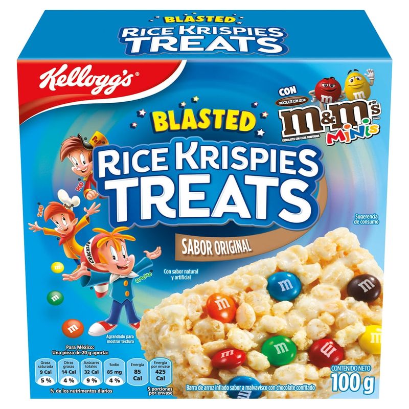 Barras de Cereal Kelloggs Rice Krispies M&Ms Original - 100 g