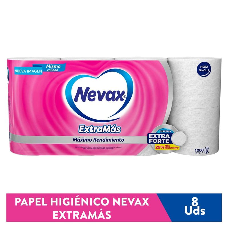 Papel Higiénico Nevax Extramás -  8 rollos