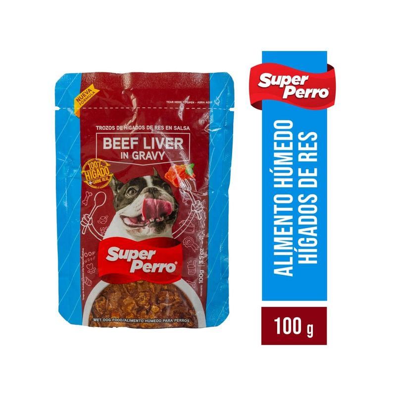 Alimento Super Perro húmedo para perro sabor higado y res -100 g