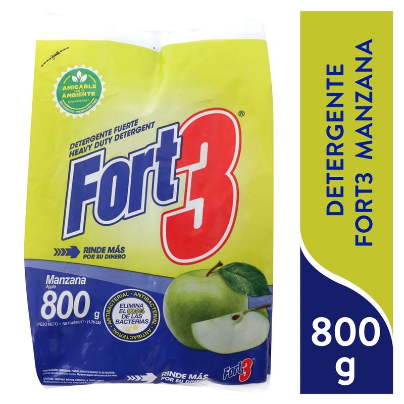 Detergente Fort3 Manzana - 800 g