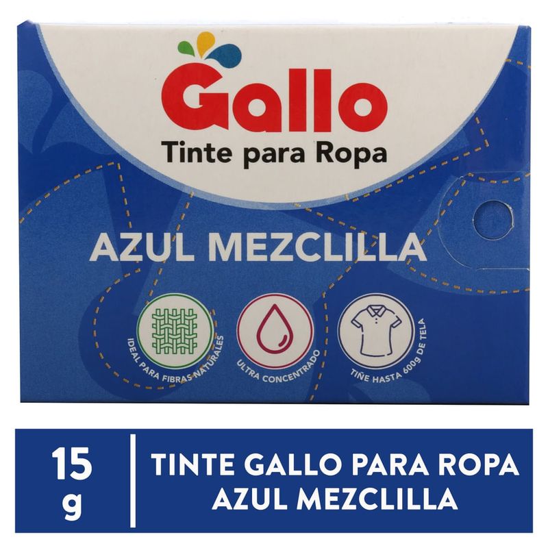 Tinte Gallo para ropa color azul mezclilla - 15 g