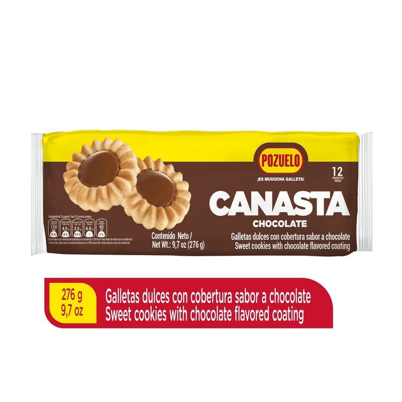 Galletas Pozuelo Canasta Chocolate 12 pack - 276 g