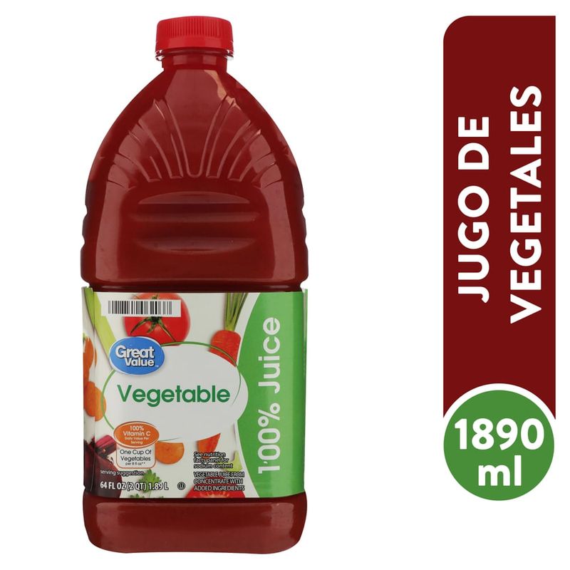 Jugo Great Value De Vegetales - 1.89 L