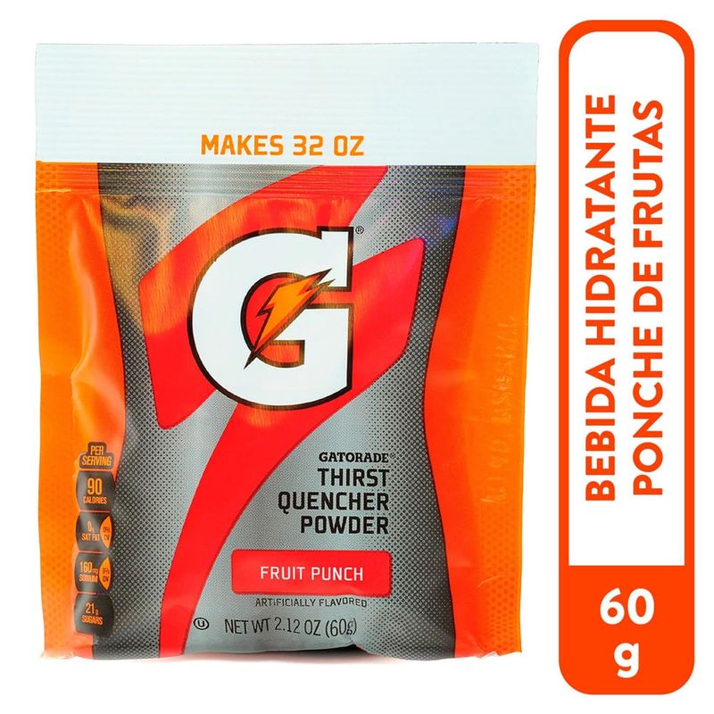 Bebida Gatorade polvo sachet fruit punch - 60 g