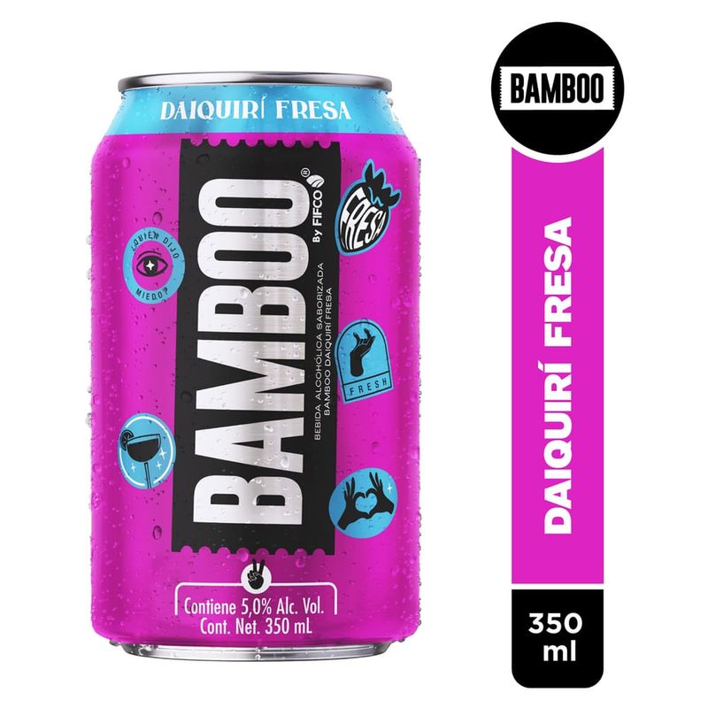 Bebida Alcohólica Saborizada Bamboo Daiquiri Fresa lata - 350ml
