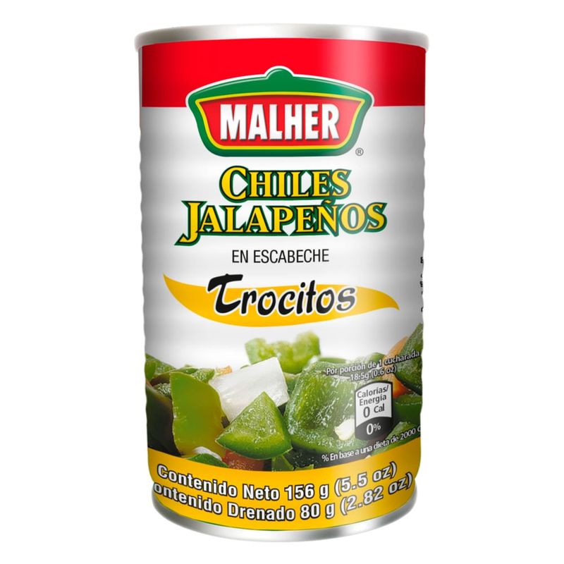 Chiles Jalapeños Malher Trocitos Lata - 156 g
