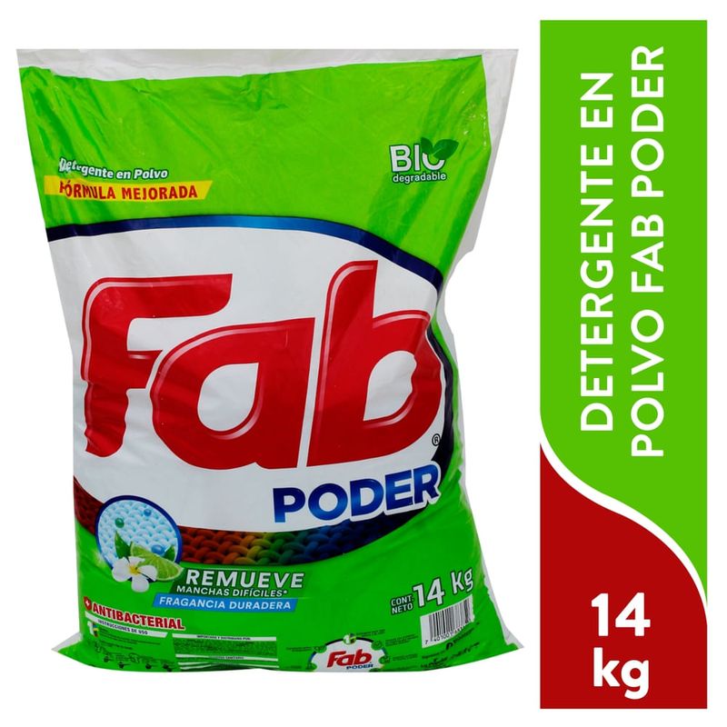 Detergente En Polvo Fab3 medio Limón - 14 kg