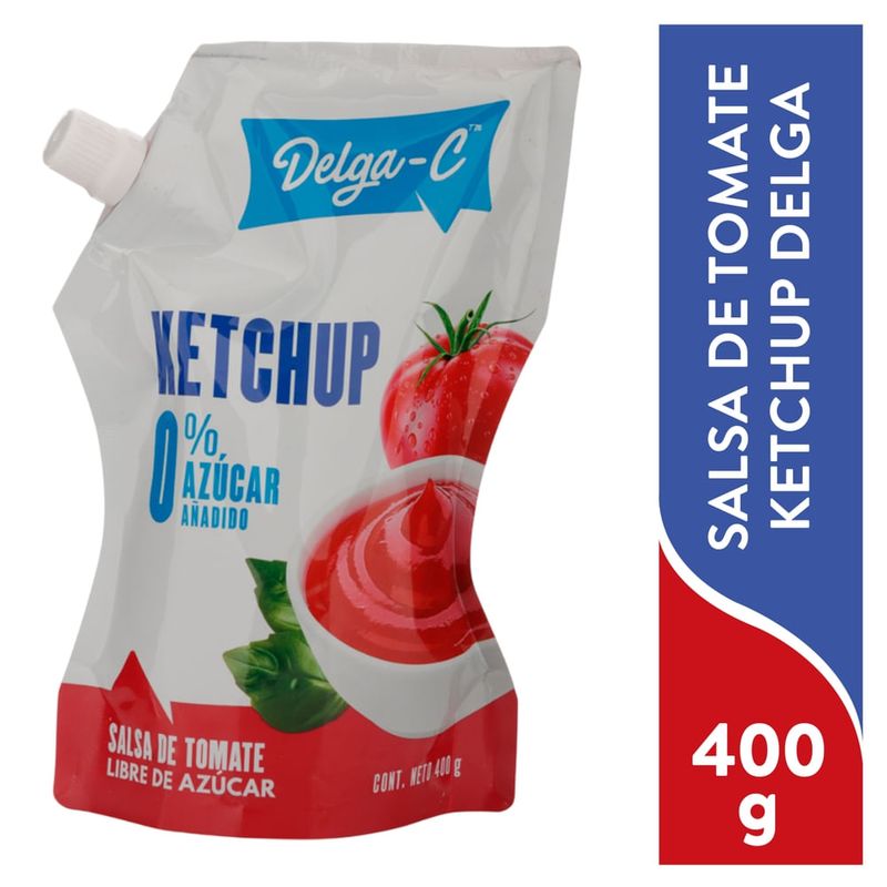 Salsa Delga-C ketchup sin azúcar doypack - 400 g