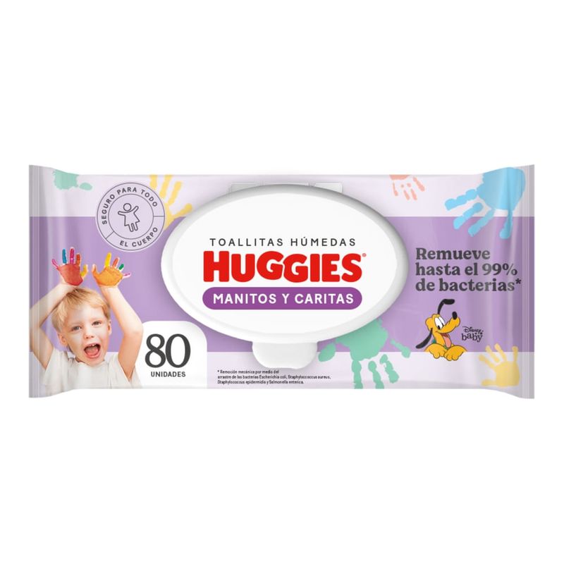 Toallas Húmedas Huggies Manitos y Carita - 80 Unidades