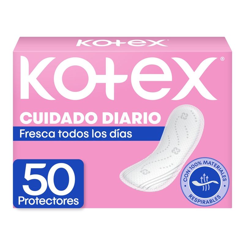Protectores Kotex Cuidado Diario - 50 Unidades