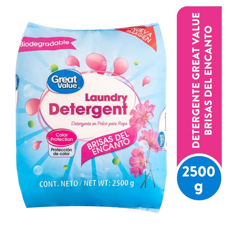Detergente Great Value En Polvo Aroma Brisas Del Encanto - 2500 g
