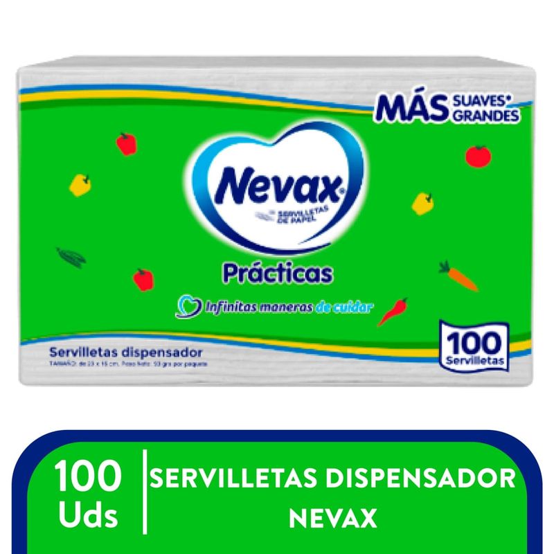 Servilletas dispensador de papel Nevax practicas más suaves más grandes - 100 Uds