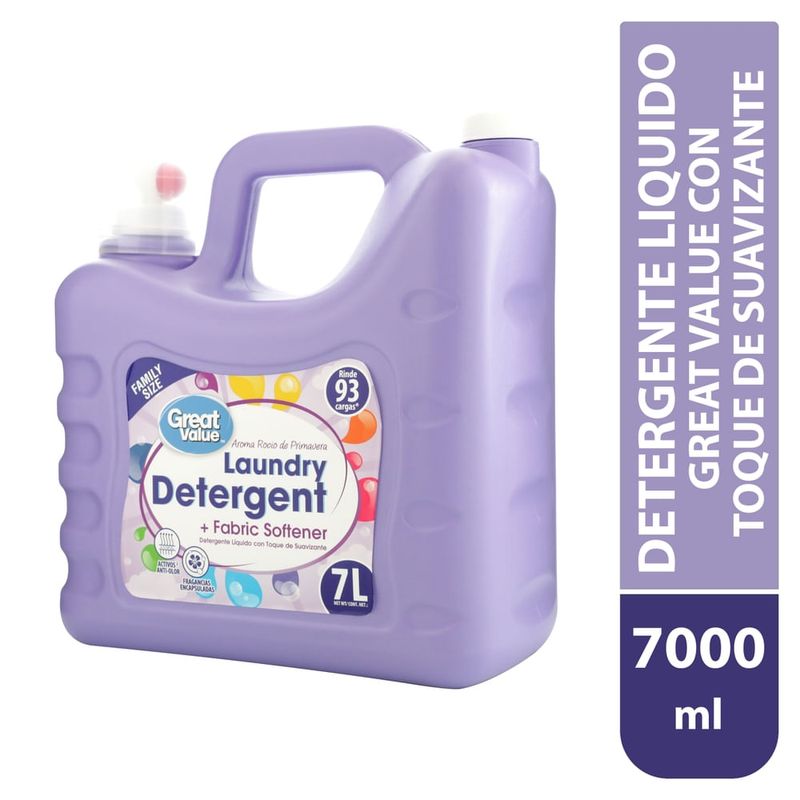 Detergente Great Value Líquido Con Toque De Suavizante Para Ropa - 7000 ml