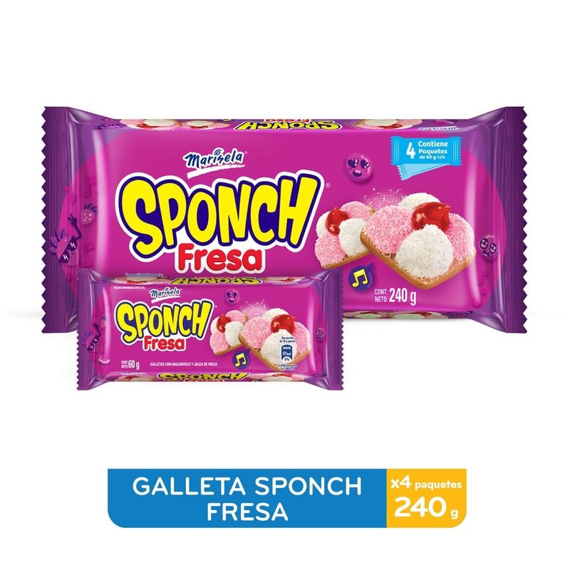 Galleta Marinela Sponch Fresa 4 pack - 240 g