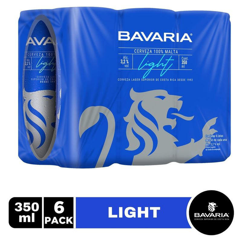 Cerveza Bavaria Light Sleek Lata 6 Pack - 350 ml
