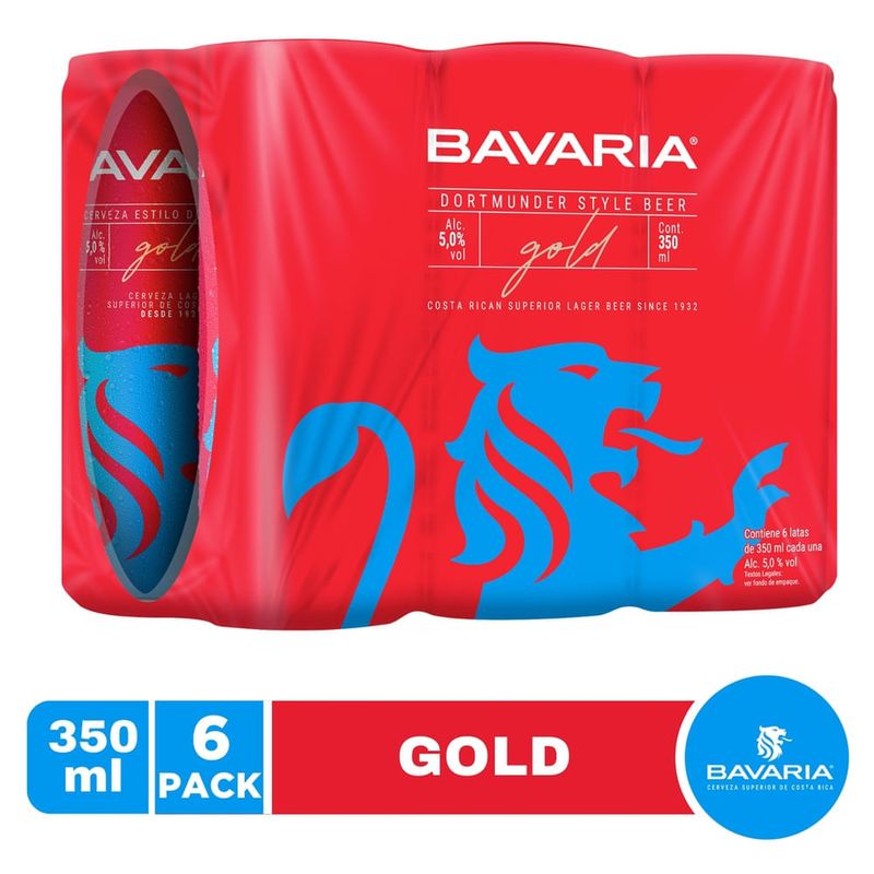 Cerveza Bavaria Gold Sleek Lata 6 Pack - 2100 ml
