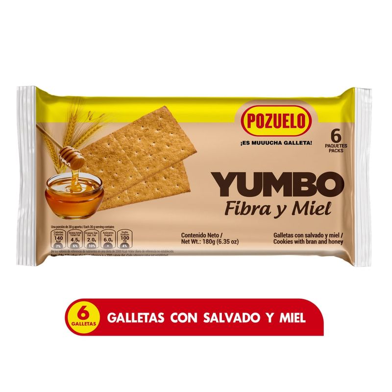 Galleta Pozuelo Yumbo Fibra y Miel - 180 g