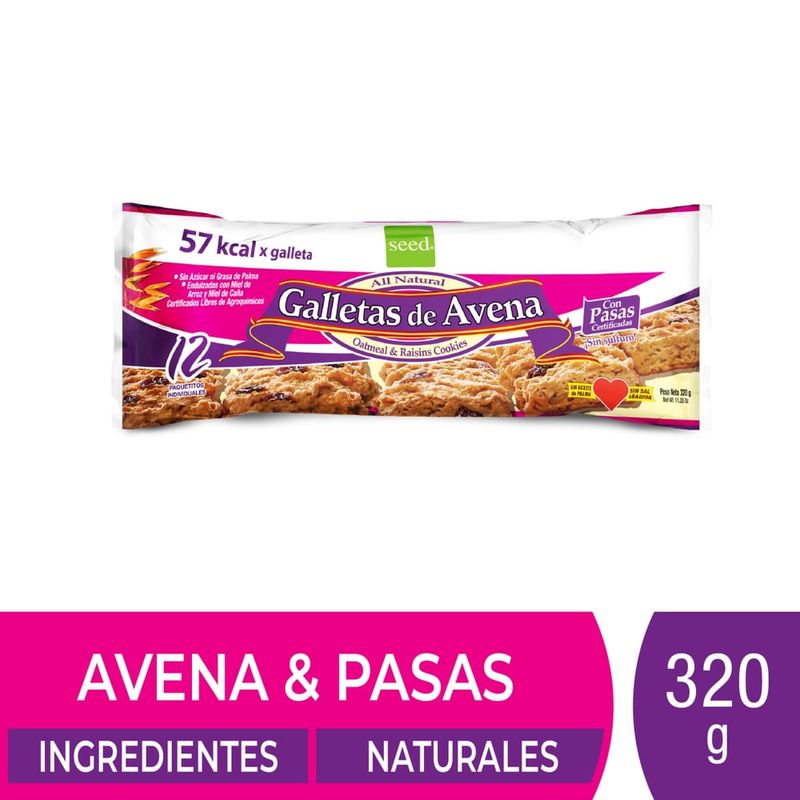 Galletas de Avena Seed con Pasas - 320 g