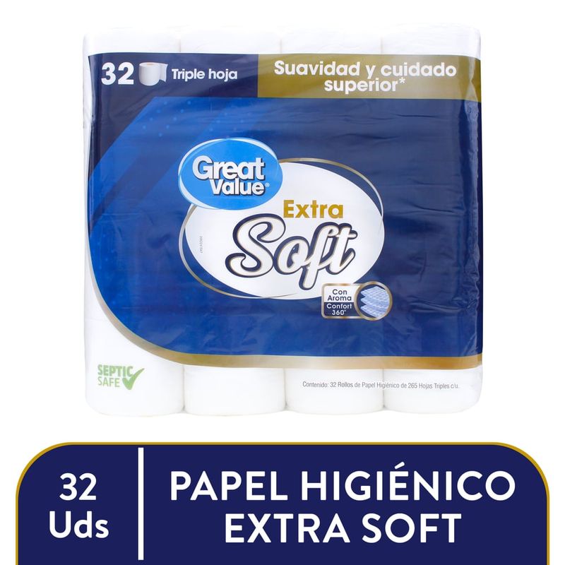 Papel Higiénico Great Value 3 PLY - 32 Rollos