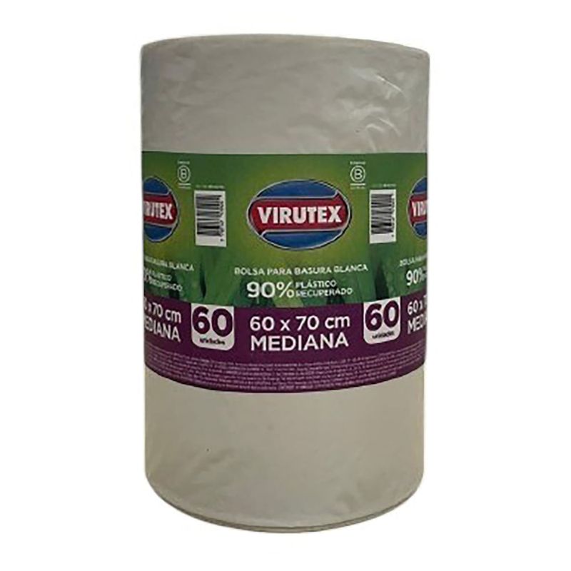 Bolsa para basura Virutex blanca mediana - 60 Uds