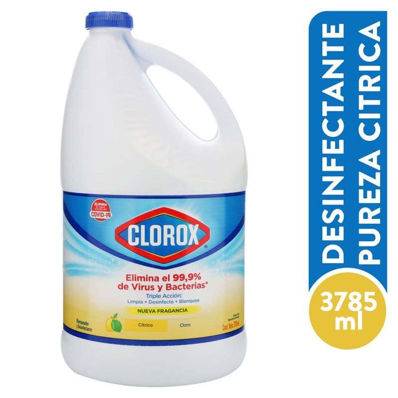 Cloro Clorox Fragancia Cítrico Galón, Blanqueador Y Desinfectante - 3785 ml