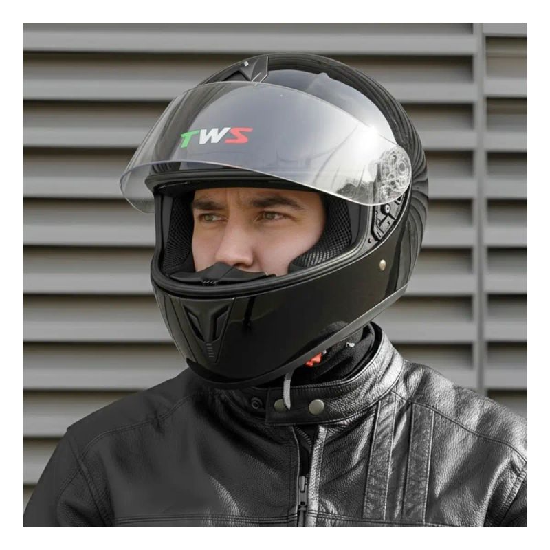 CASCO PARA MOTO TWS MOD 105 NEGRO BRILLANTE TALLA XL
