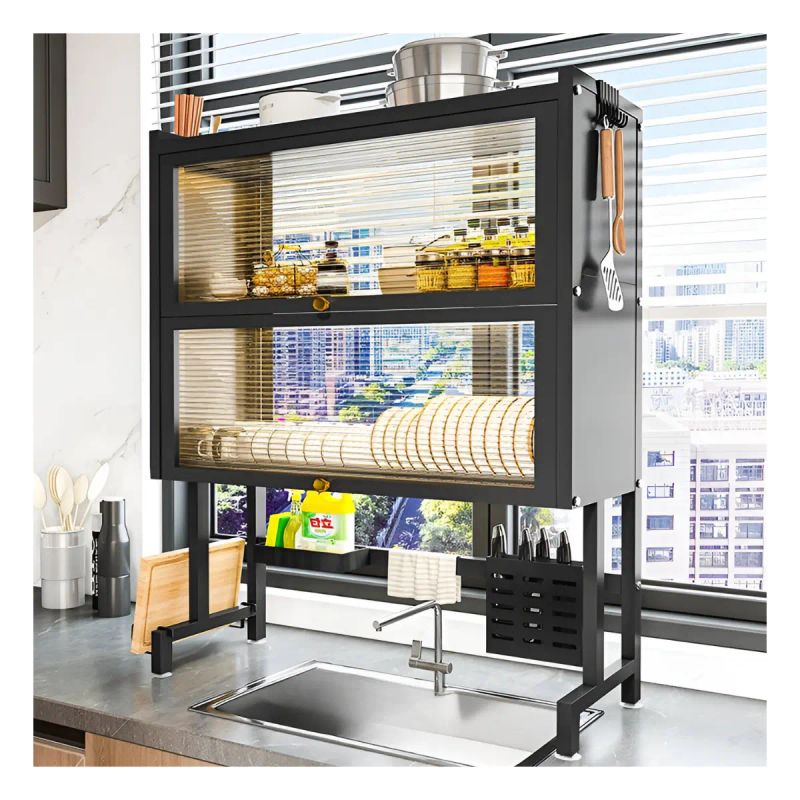 ORGANIZADOR RACK DOBLE PUERTA ACRILICA P/FREG. PQÑ 65*28*96.5