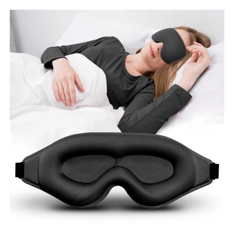 ANTIFAZ PARA DORMIR CON ALMOHADILLA PARA OJOS COLOR NEGRO