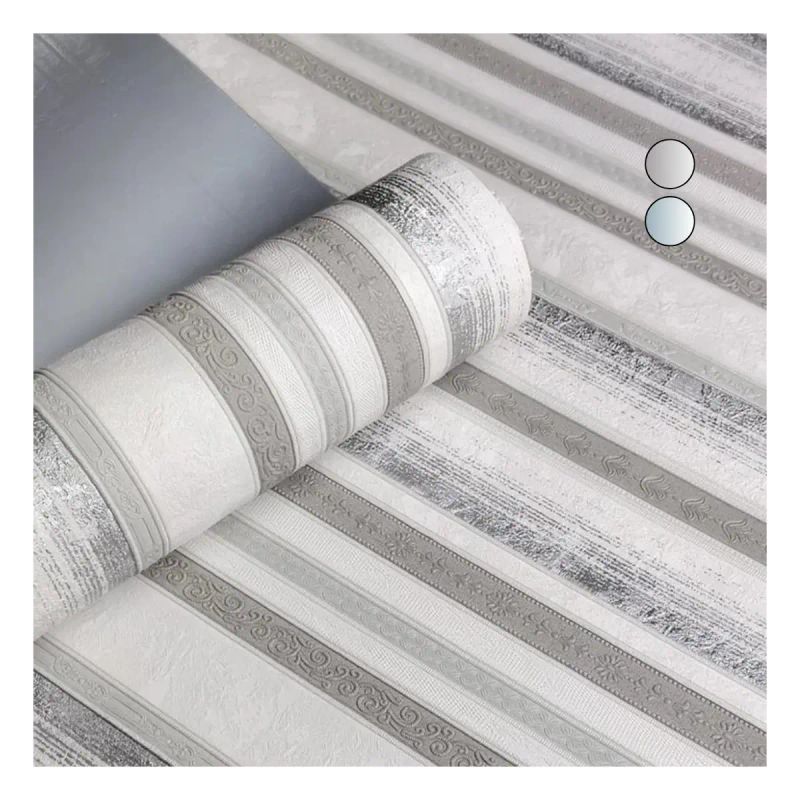 PAPEL TAPIZ 70CM X 3 M SOFT DEEP EMBOSSED LINEAS VERTICALES GRIS