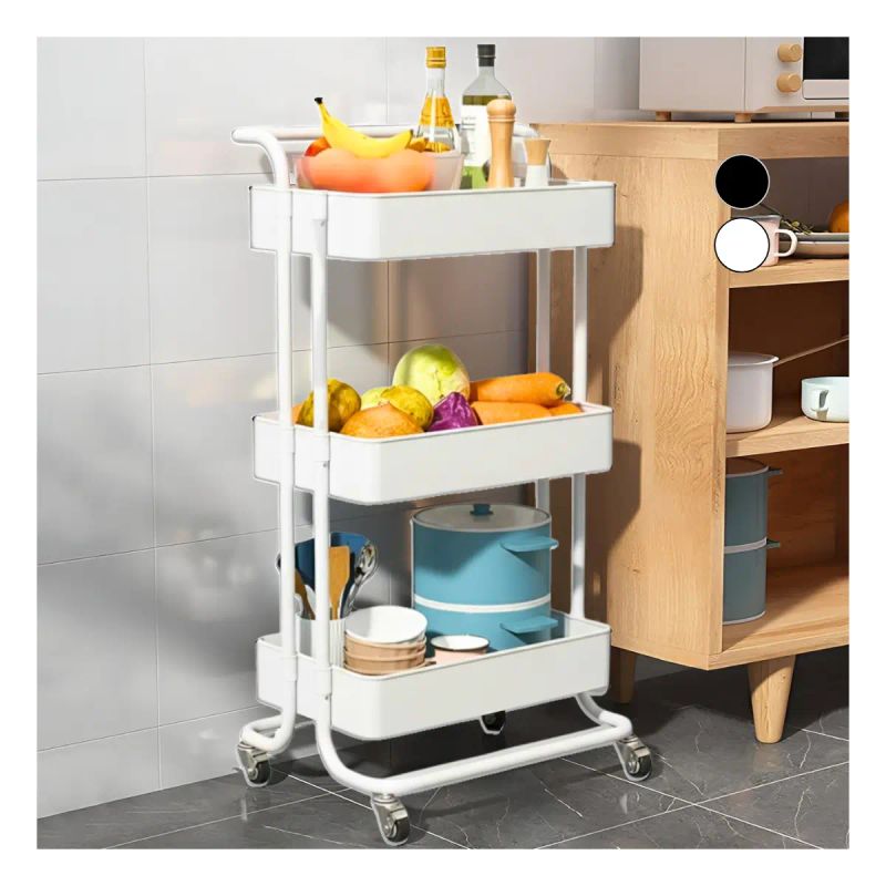 CARRITO ORGANIZADOR C/RUEDAS MULTIUSO BLANCO