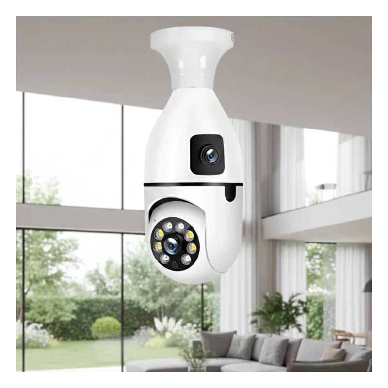 CAMARA DUAL TIPO BOMBILLO E27 C/SOCATE APP V380