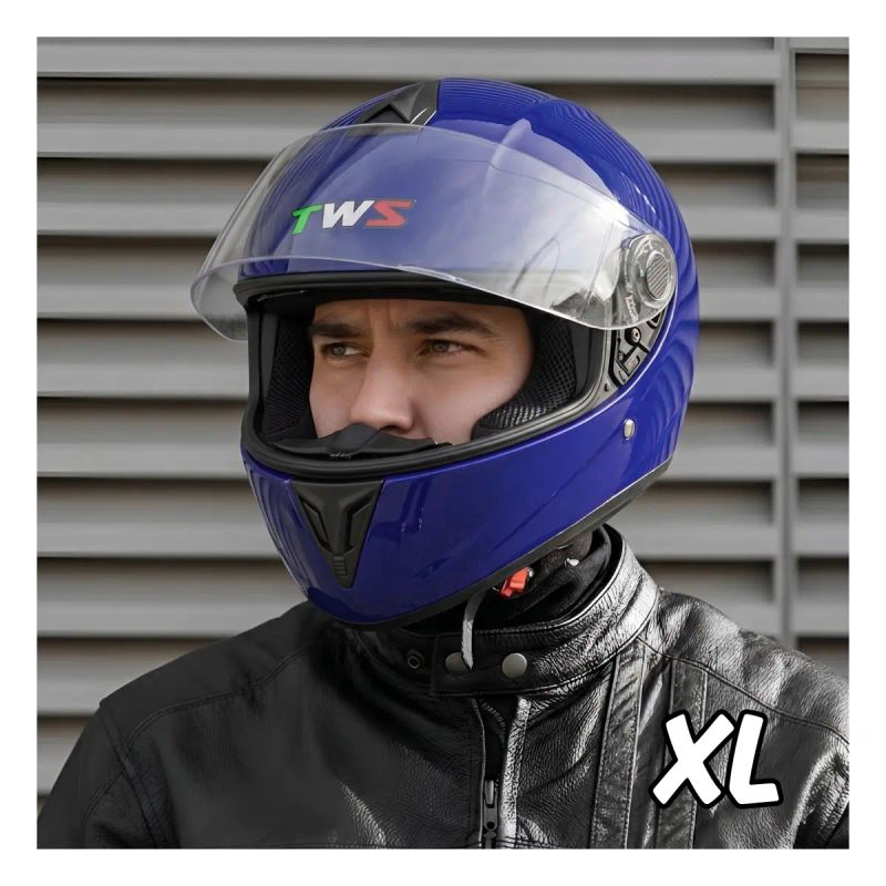 CASCO PARA MOTO TWS MOD WLT-105 AZUL TALLA XL