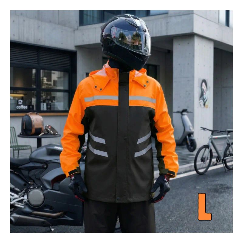 CAPA PARA MOTORIZADOS RAINCOAT TWS TALLA L NARANJA