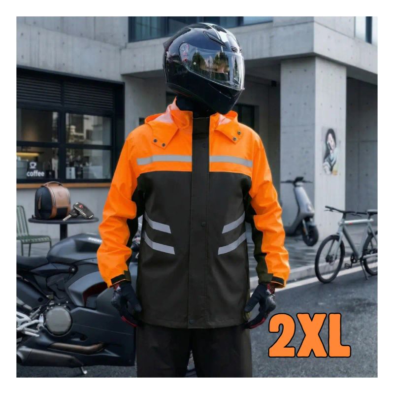 CAPA PARA MOTORIZADOS RAINCOAT TWS TALLA 2XL NARANJA