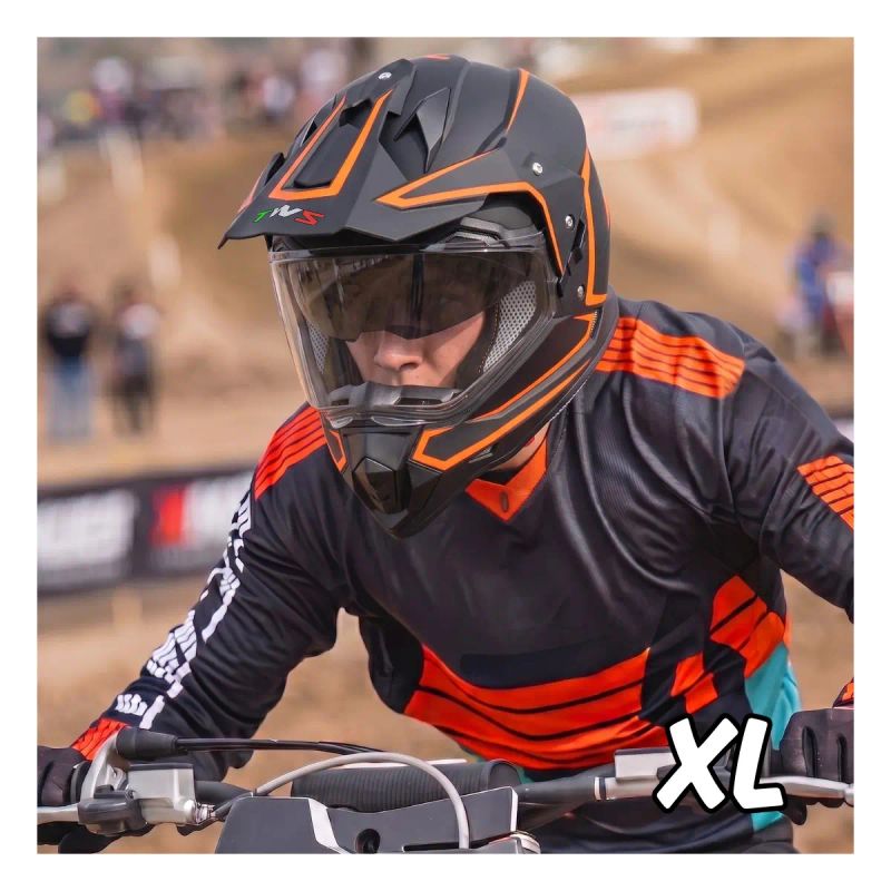CASCO PARA MOTO TWS TIPO CROSS CON VISERA MOD WLT-129 NEGRO TALLA XL