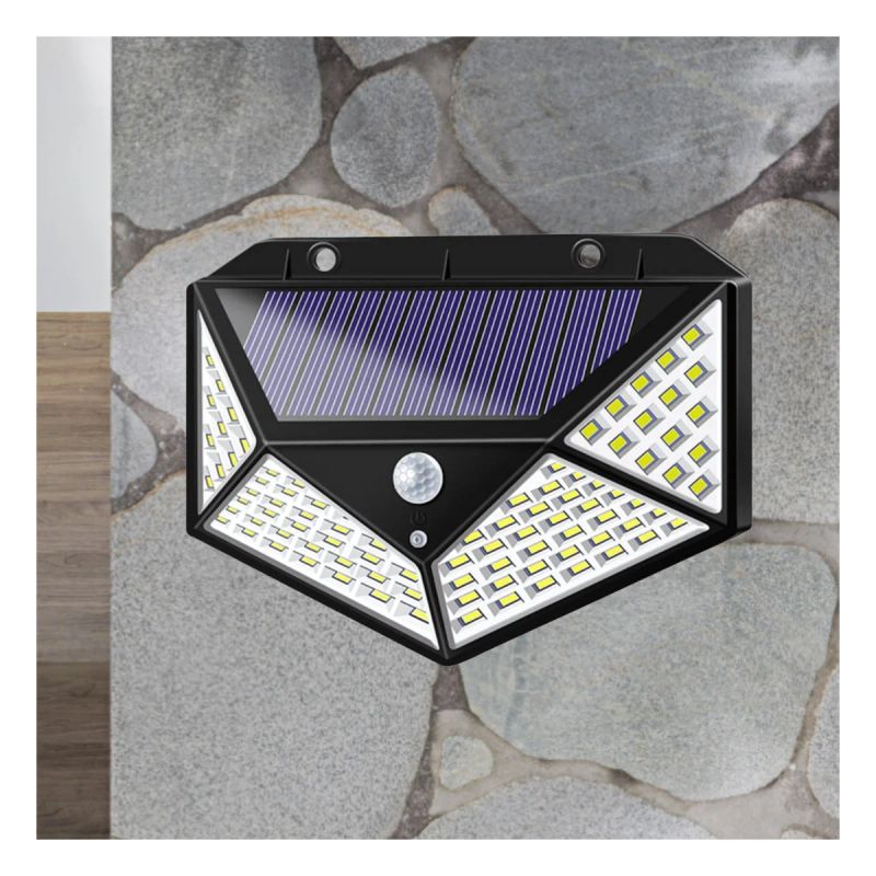LAMPARA DE JARDIN SOLAR C/SENSOR  4 PANTALLAS