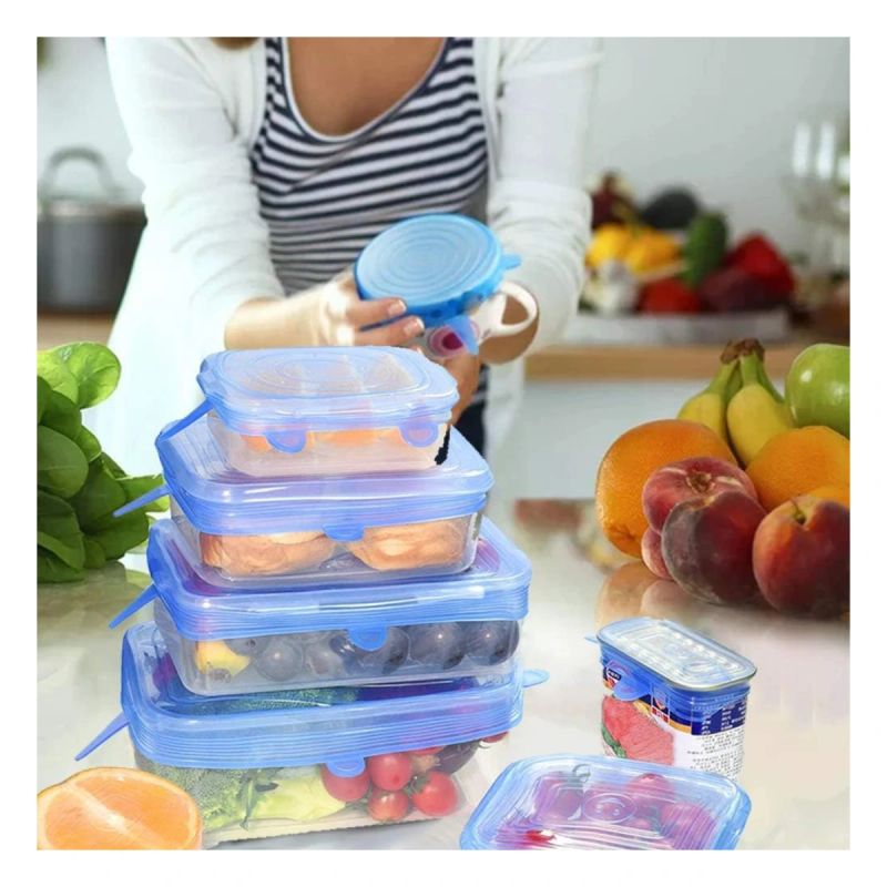 SET 6 PZAS TAPA DE SILICONE CUADRADAS