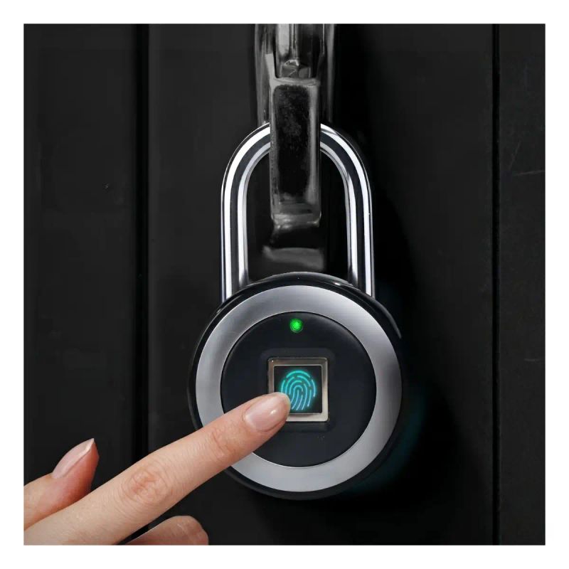 CANDADO CON HUELLA Y BLUETOOTH RECARGABLE