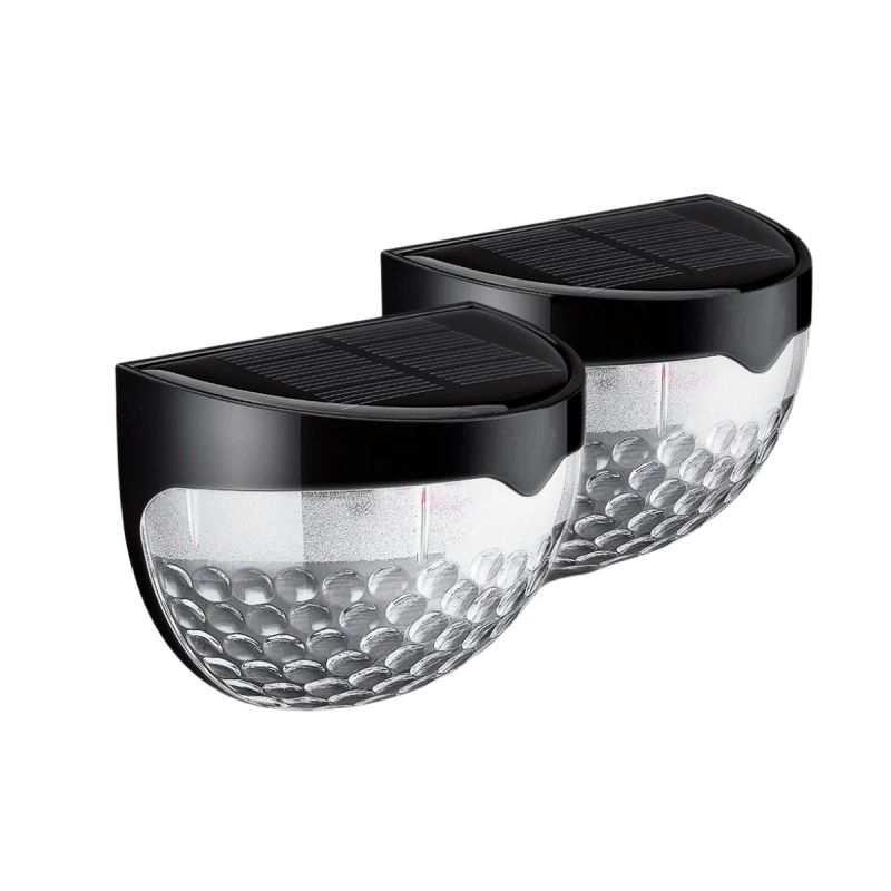 LAMPARA SOLAR DE PARED 6 LED FENCE 2 PACK