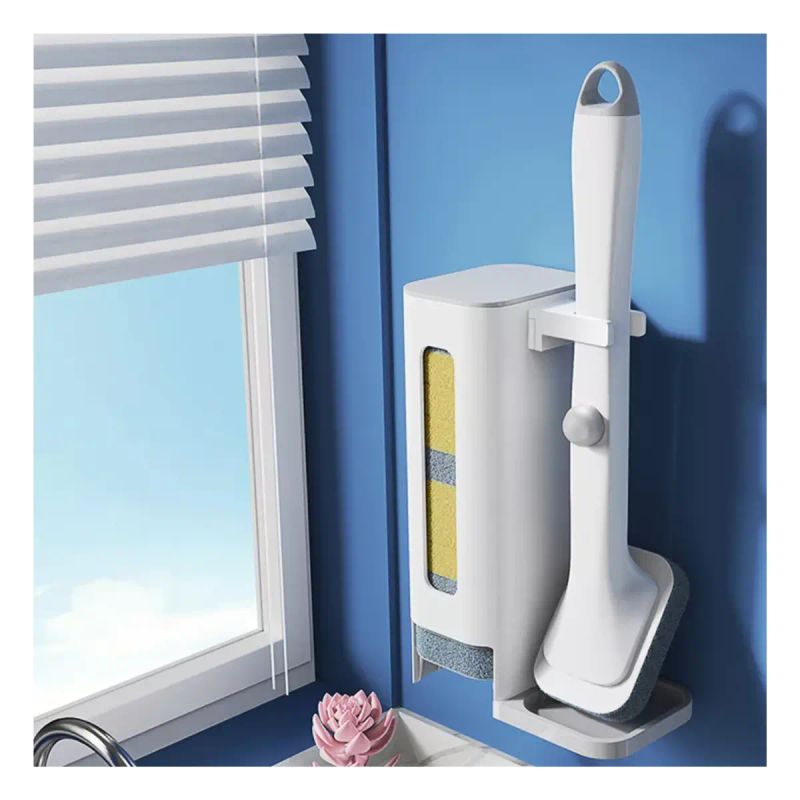 CEPILLO CON DISPENSADOR DE JABON 10 ESPONJAS