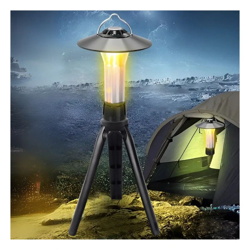LAMPARA DOBLE DE LED CAMPING HW-777 CON TRIPOD