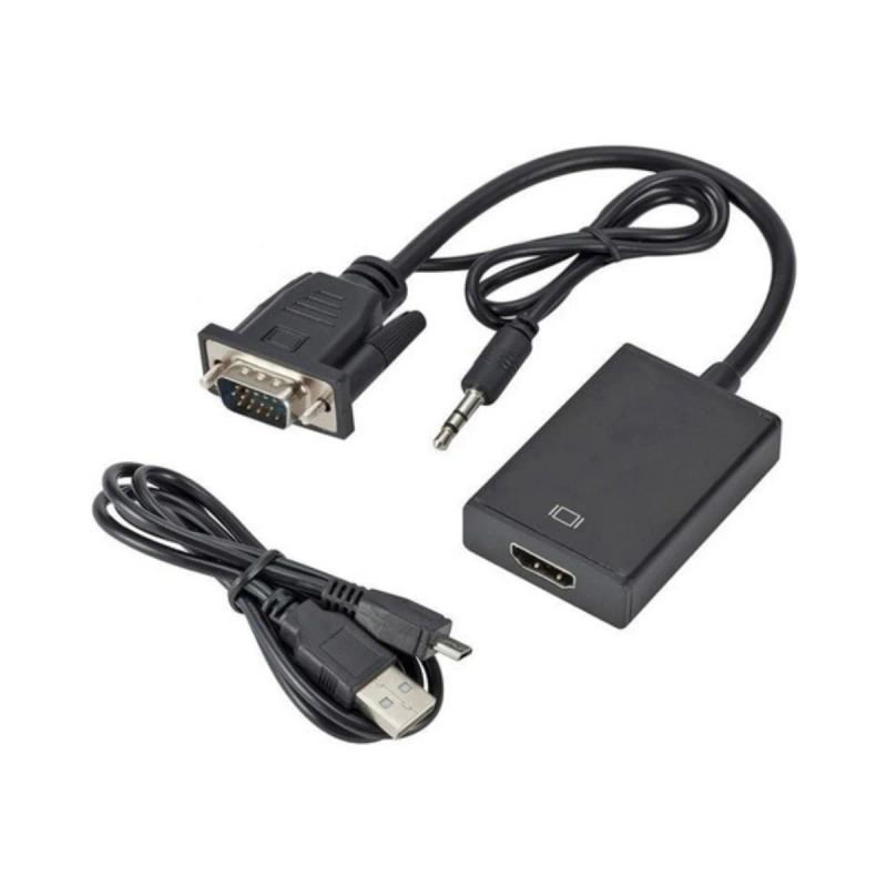 ADAPTADOR VGA A HDMI CON AUDIO 3.5mm