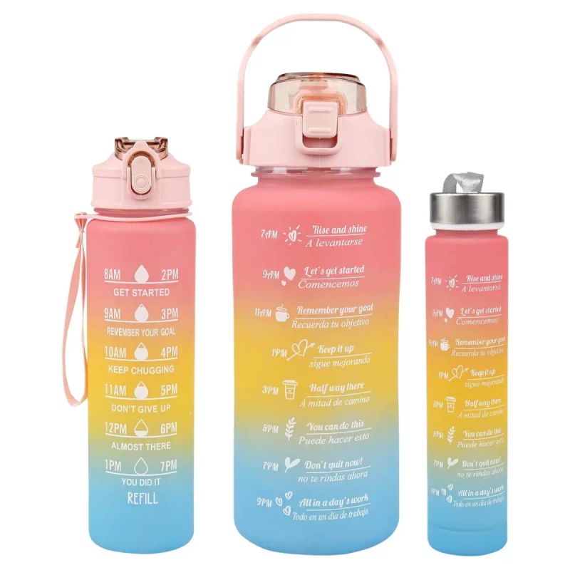 BOTELLA PLASTICA MOTIVADOR SET DE 3 2000+900+280 ML