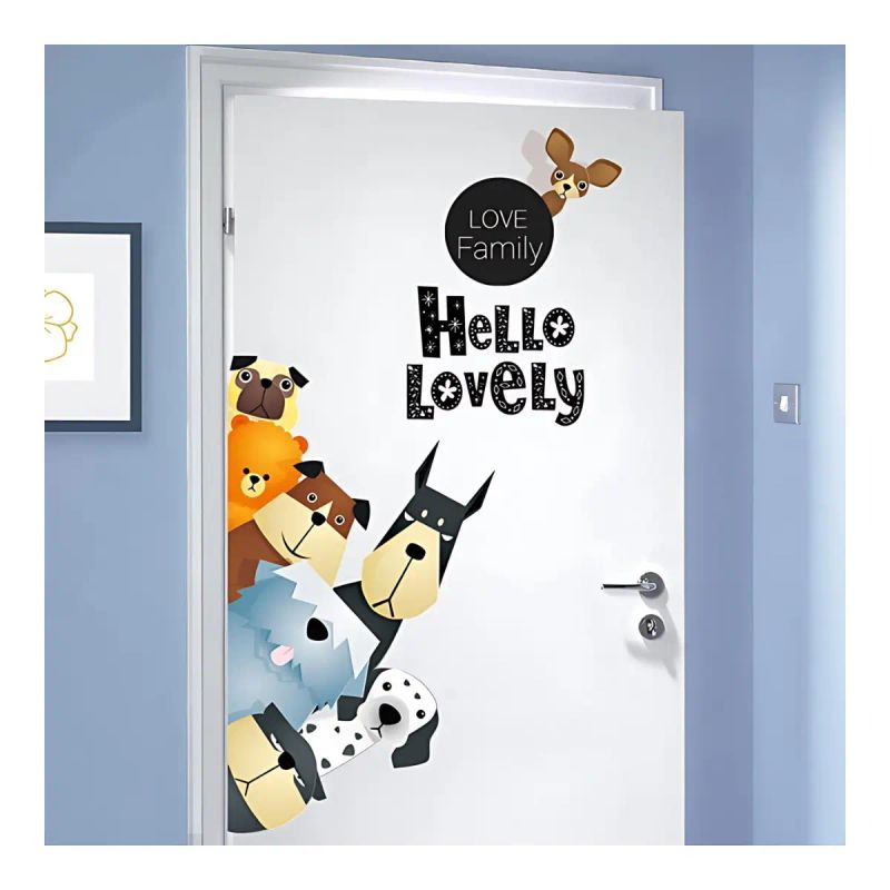 STICKER PARA PARED MOD MASCOTAS 75*68 CM