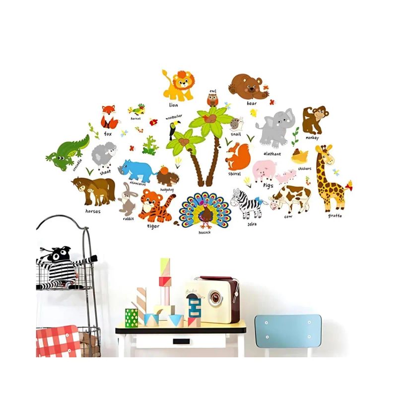 STICKER PARA PARED MOD ANIMALES 126*68 CM