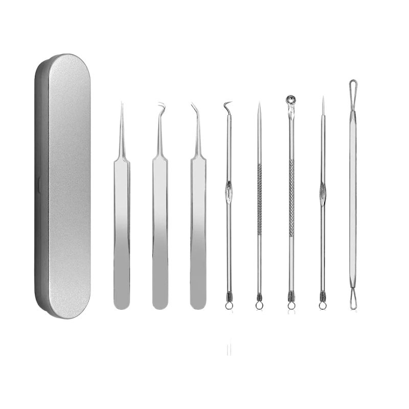 SET DE LIMPIEZA FACIAL 8 PIEZAS CON CAJA METAL OVALADA