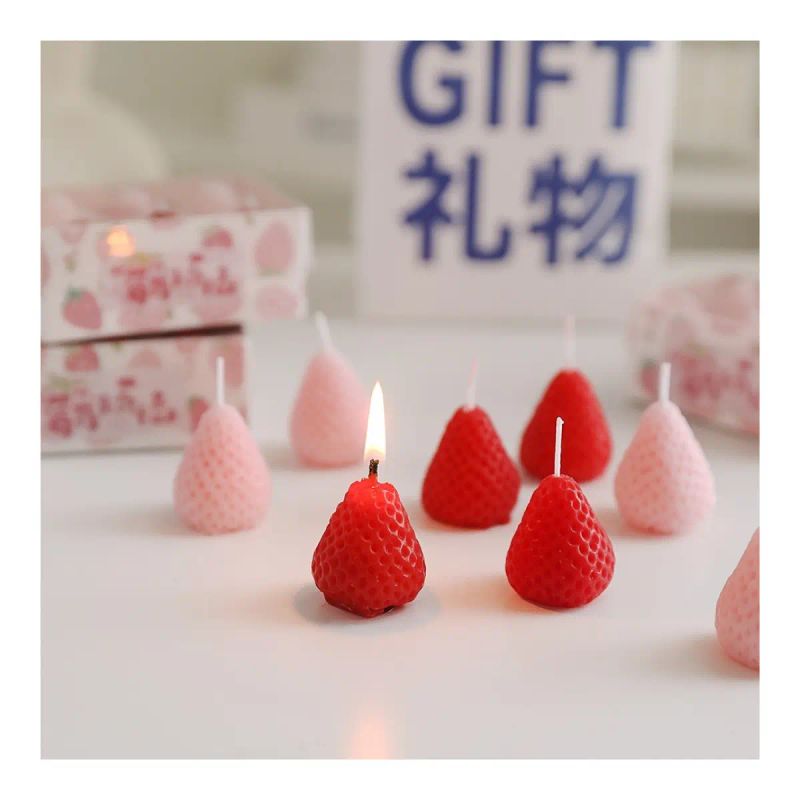 VELAS DECORATIVA FRESAS SET DE 6