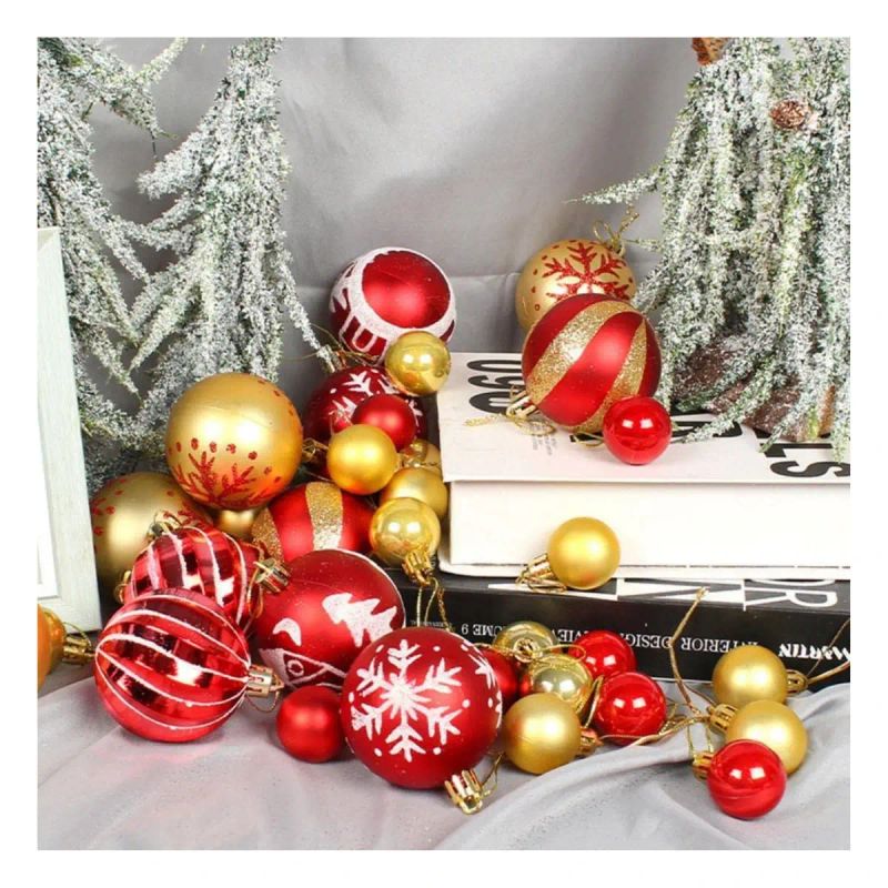 BOLAS DECORACION DE NAVIDAD SET DE 42 PCS MIXTAS