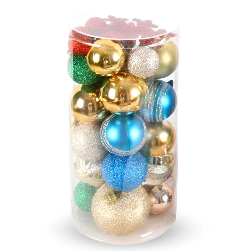 BOLAS DECORACION DE NAVIDAD SET DE 30 PCS MIXTAS